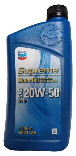 Aceite Motor 20w50 Mineral Supreme Sae Api Sp Chevrón 946 Ml