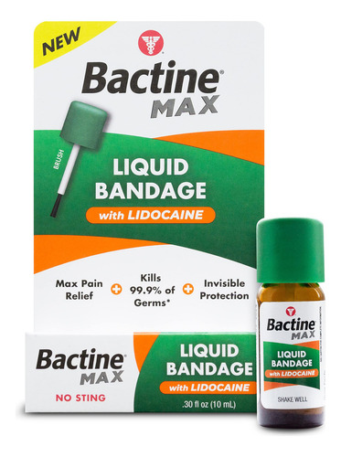 Bactine Max Bandagem Líquida C/ Limpeza E Proteção 8,5 Ml Cor Verde