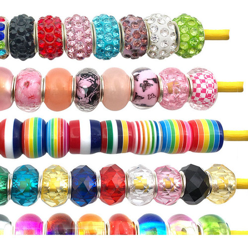 Juego De 60 Abalorios Mixtos Para Niñas, Bricolaje, Gemas, C