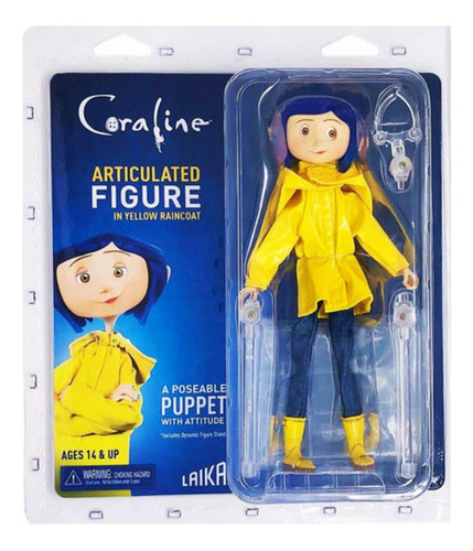 Gk Neca Coraline Impermeable Amarillo, Figura Articulada