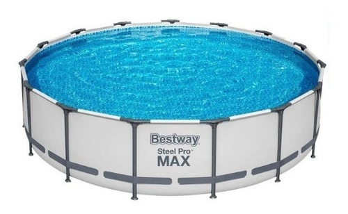 Imagen 4 de 8 de Alberca estructural redonda Bestway 56686 con capacidad de 14970 litros de 4.57m de diámetro gris diseño piedra prismática