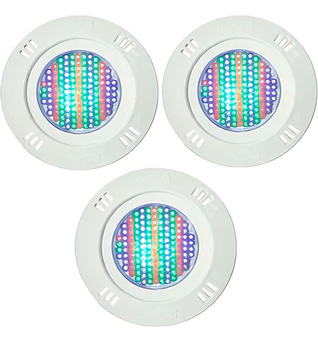3x Led Piscina Rgb Pratic 133 Universal 11w 16m² - Sodramar