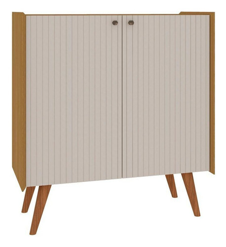 Balcão Buffet 100% Mdf 2 Portas Pés Em Madeira Maciça Wt