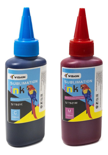 Tinta De Sublimacio Vision  100ml (kit 2 Colores 100ml C/u)