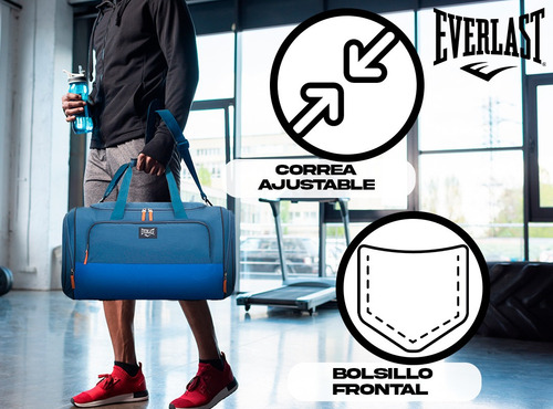 Imagen 6 de 10 de Bolso Everlast Grande Correa Desmontable Gym Envios 26219