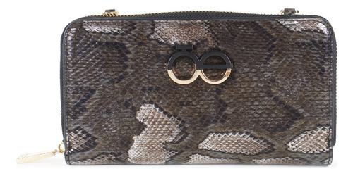 Cartera Cloe Grande Para Mujer Cierre Metálico Doble Funcion Color Negro