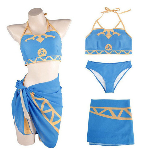 Conjunto De 3 Piezas De Traje De Baño Para Cosplay A La Moda