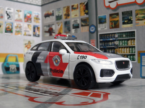 Miniatura Jaguar F-pace Polícia Militar Sp - Em Metal 1:41