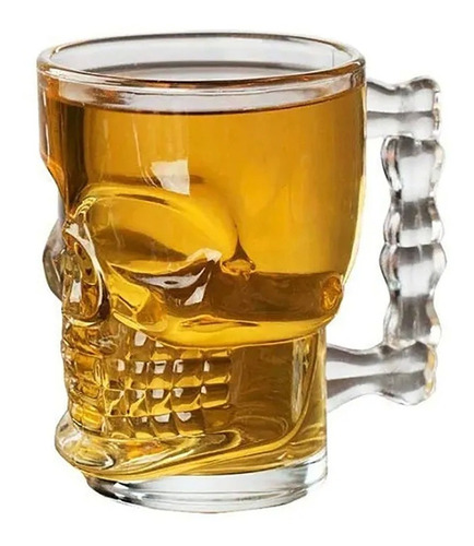 Imagen 5 de 6 de Juego De 2 Tarros Cerveceros Vidrio Cráneo Calavera 500 Ml