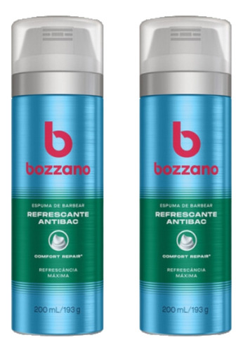 Espuma De Barbear Bozzano 200ml Refrescancia - Kit C/ 2un