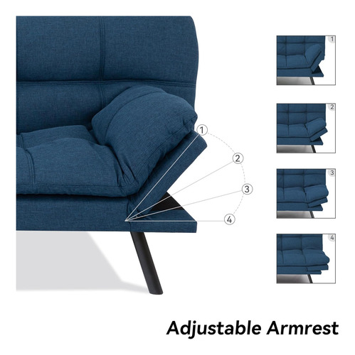 Sofá Cama Convertible Tipo Futón, Sofá Cama De Tela De Lino