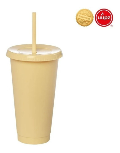 40 Vasos Reusables Venti Tipo Star Para Bebida Fria 24 Oz Color Amarillo pastel