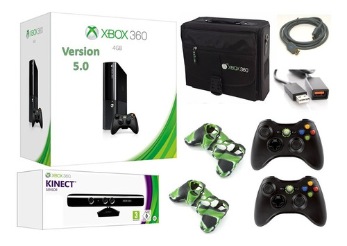 Xbox 360 Slim E 4gb Version 5.0 +kinect+2controles* Stargus