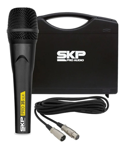 Micrófono Dinámico Skp Pro35xlr + Estuche + Cable