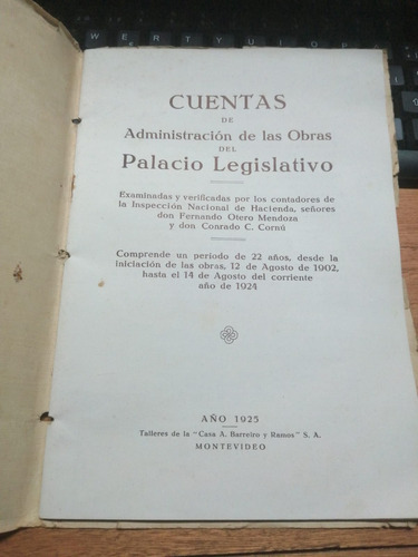 Libro Construccion Palacio Legislativo Año 1925 Fotografias