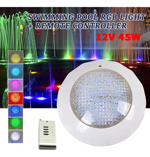 Lampara Luz Led 7 Colores 500led Para Piscinas 45w/12v