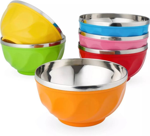 Compotera Bowl Metalico Ensaladera Varios Colores Grande