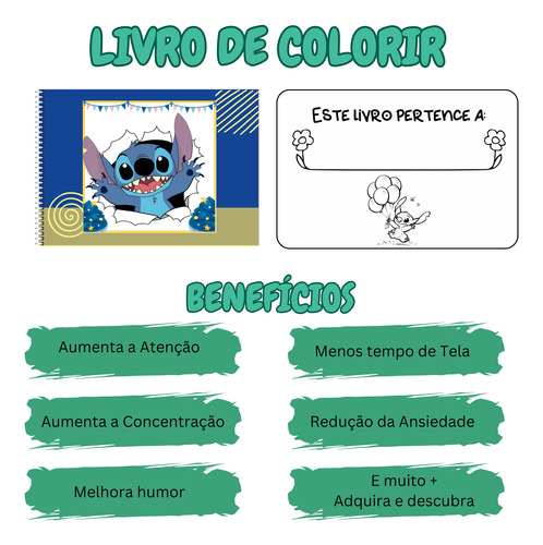 Lilo E Stitch Livro De Colorir E Pintar Tipo Bobbie Goods