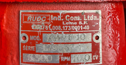 Bomba Dágua Rudc Combate Incêndio 10cv - Trifásica Vermelho 60hz Trifásica (Usado)