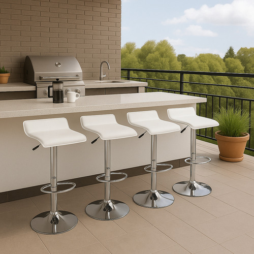 Pack 4 Sillas Piso Bar Altura Regulable Taburete