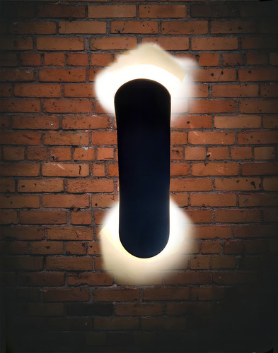9 Pack Lampara De Pared 10w Curveado Delgado Exterior Ip68 Color Curveado Negro 10w Luz Calida 3500k