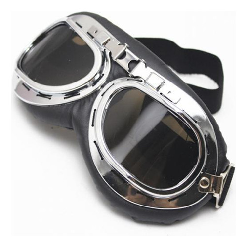 2x Vintage Gafas Cromo Universal Para Motocicleta