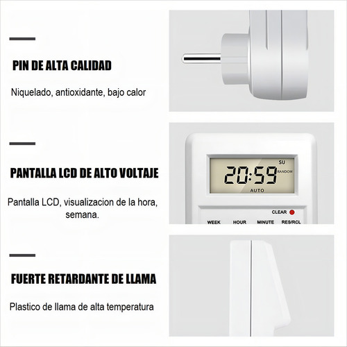 Enchufe Timer Digital Programable Temporizado 24h Timer Enchufe Digital 230v 3500w Arcashopping Enchufe Digital Enchufe Programable Temporizador Dimmer 24hrs Enchufe Inteligente