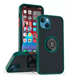 Case De Motorola Moto G6 Play Ahumado + Anillo Verde Bosque