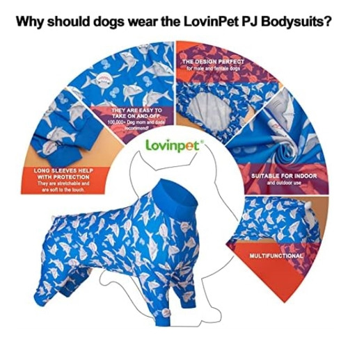 Lovinpet Pijamas Grandes Para Perros, Protección Uv, Pijamas