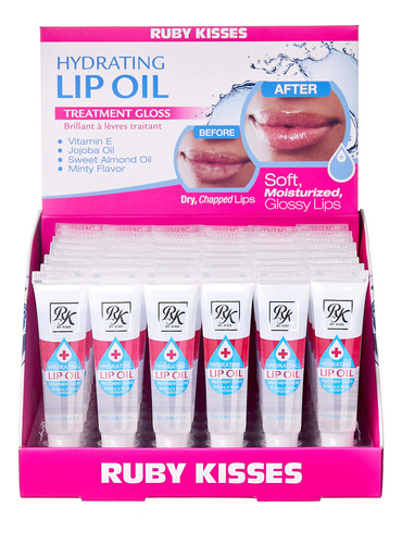 Ruby Kisses - Juego De Exhibicion De Aceite Labial Hidratant