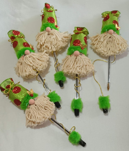 Kit 5 Canetas Papai Noel.