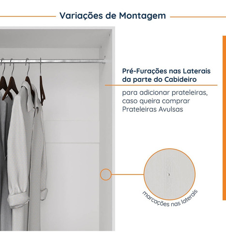 Guarda Roupa Modulado De Canto Com Espelho 6 Portas 3 Peças