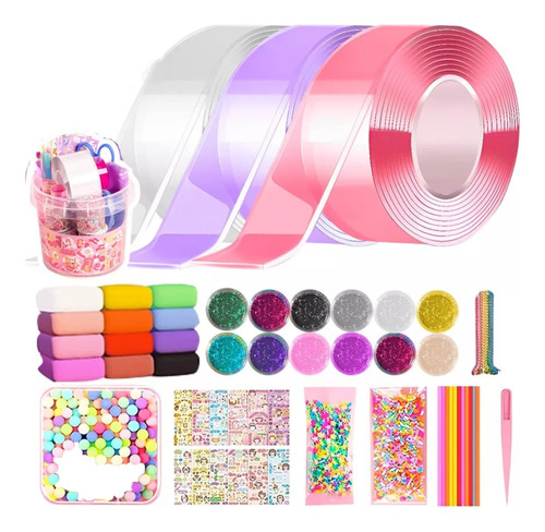 63pzs Magic Nano Tape Juego Globos Burbuja Kit Juego Diy