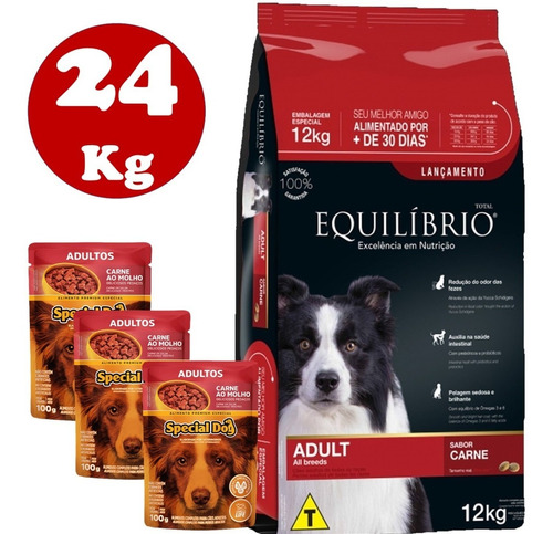 Equilibrio Adulto Carne 24 Kg + Regalo