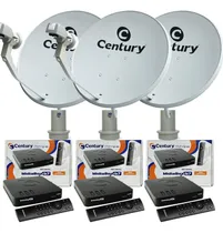Comprar Kit 3 Antenas Parabólicas Ku Century 60cm Midiabox Lnbf