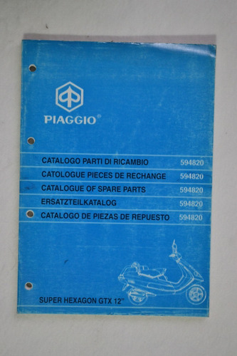 Catalogo De Partes Piaggio Super Hexagon Gtx 12 '' 594820