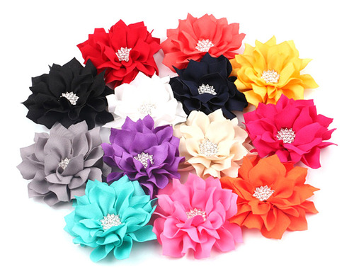 Grampos De Cabelo Em Forma De Flor De Lótus, Broches 12 Ce