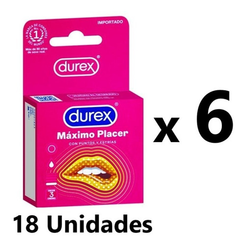 Durex Máximo Placer Pack 18 Condones Preservativos Lubricado