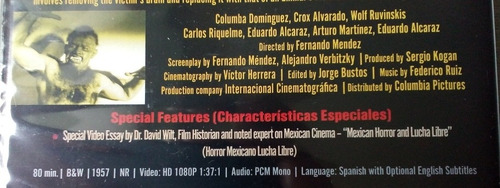 Dvd Ladrón De Cadáveres. Wolf Ruvinskis. Columba Domínguez.