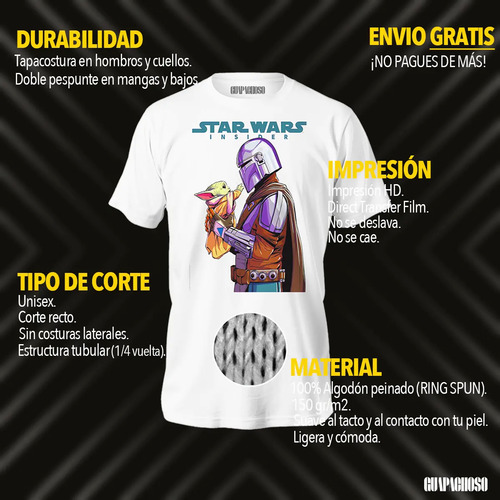 Playera Star Wars The Mandalorian Y Grogu Estampado