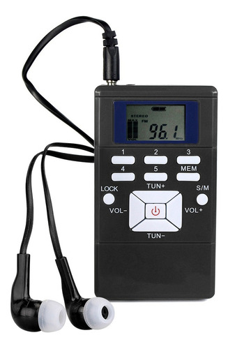 Mini Portátil Dsp Estéreo Fm Radio Digital Reloj Receptor