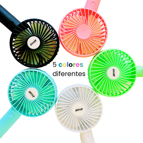 Mini Ventilador De Mano Portátil Recargable Por Usb Con Base Para Escritorio 3 Velocidades Color Negro Marca Dosyu