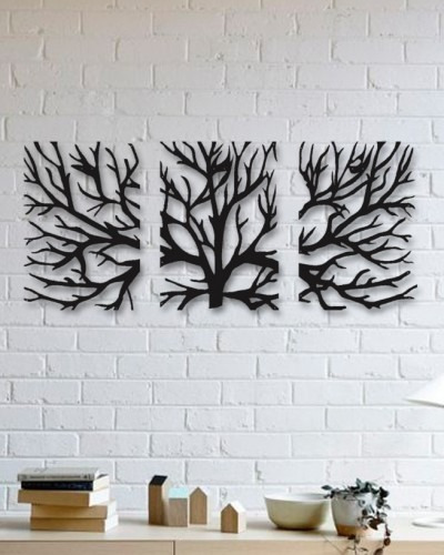 Imagem 2 de 2 de Quadro Decorativo Parede Natureza Trio Galhos Secos 60cm