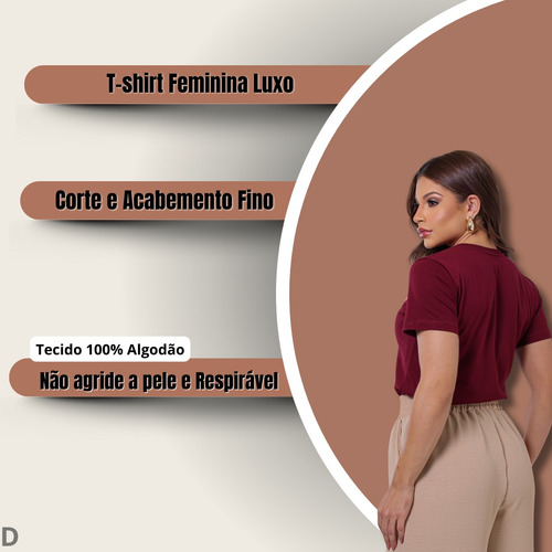 Blusinha Feminina T-shirt Confortável Fresquinha Delicada