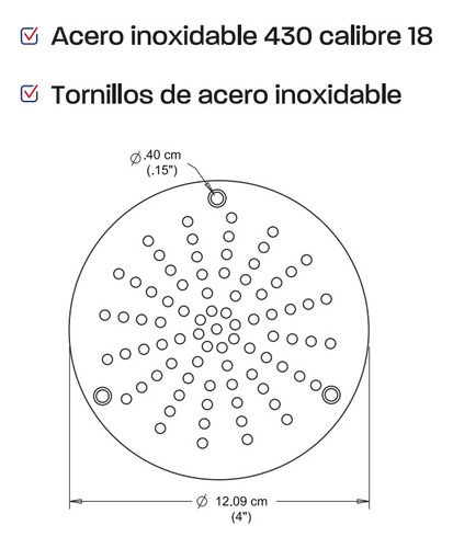 Coflex Rejilla Universal Acero Inoxidable 4''