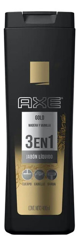 Jabón Líquido Corporal Axe Gold 3 En 1 - 400ml