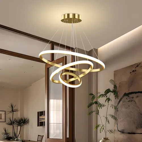 Lustre Led Sala Moderno 60w, 3 Arcos Pendente Luminária Teto