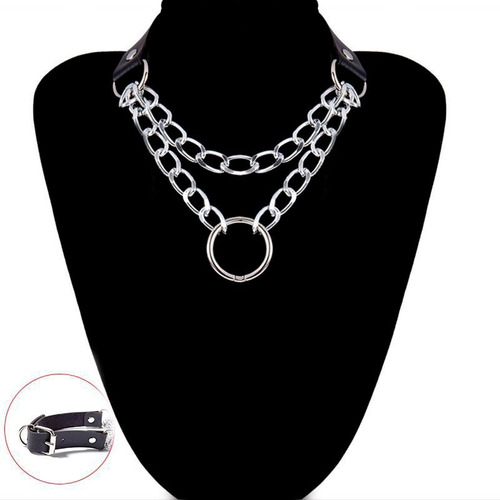 Choker Cadenas Aro Bondage Punk Goth Metal Kawaii Grunge 90s