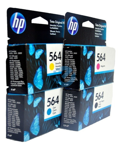 Imagen 5 de 9 de Combo Cartuchos Hp 564 Foto Negro Y Colores Original Latam