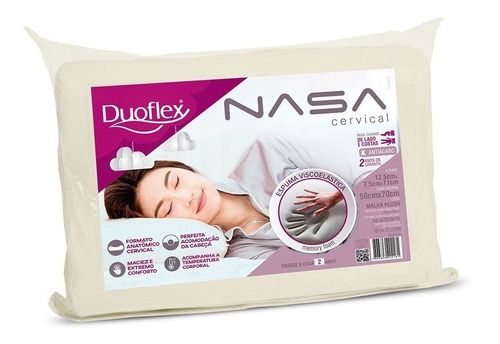 Travesseiro Viscoelástico Nasa Cervical Duoflex 50x70 Pillow